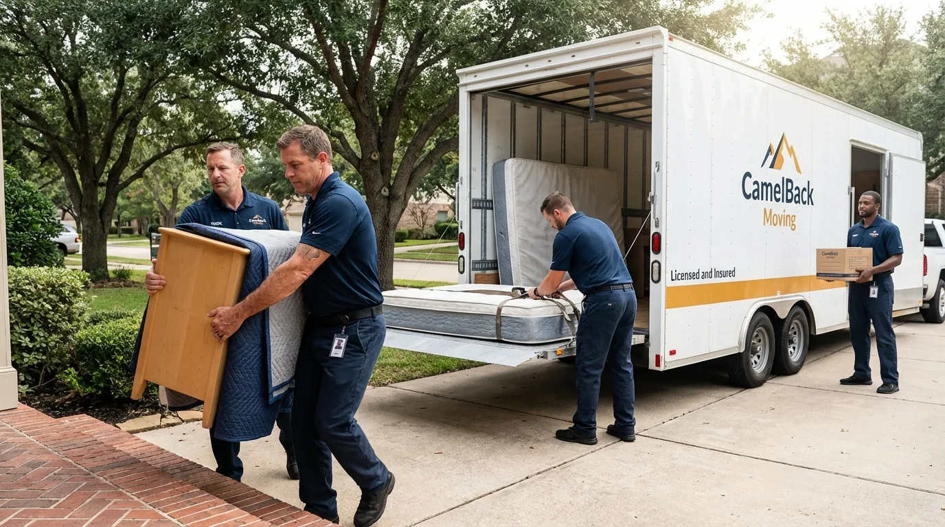 Crew loading residential truck for cross-state move from Brookville, PA
