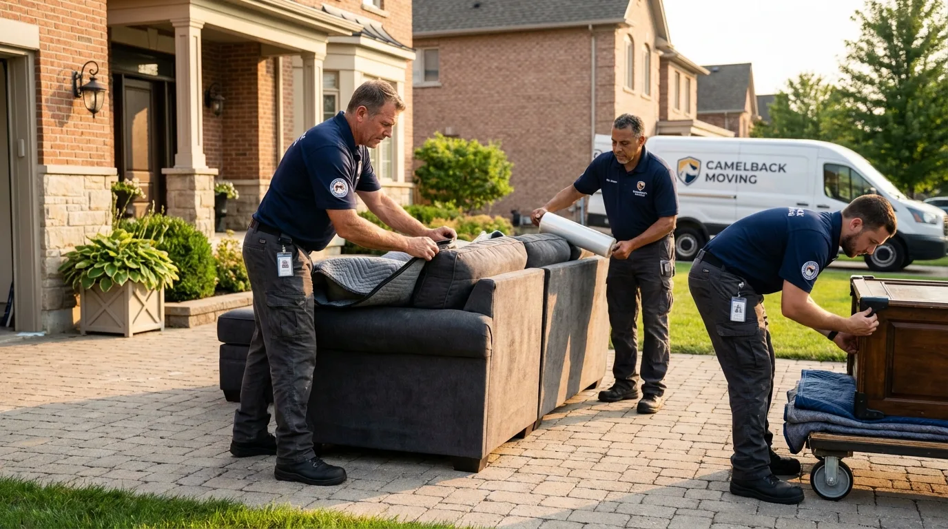 Large estate moving crew wrapping furniture in Brookville, PA