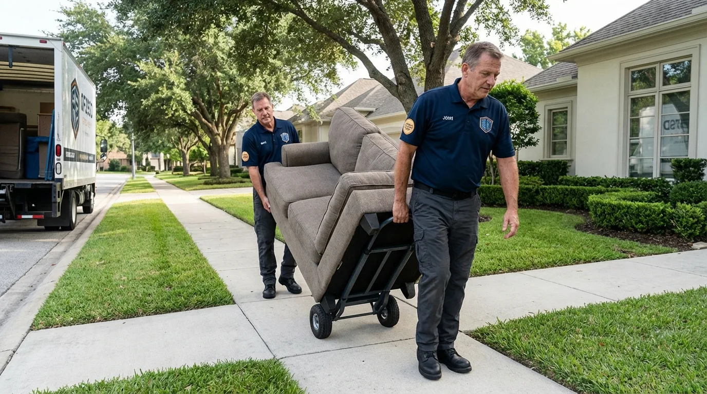Local residential moving crew loading furniture in Brookville, PA